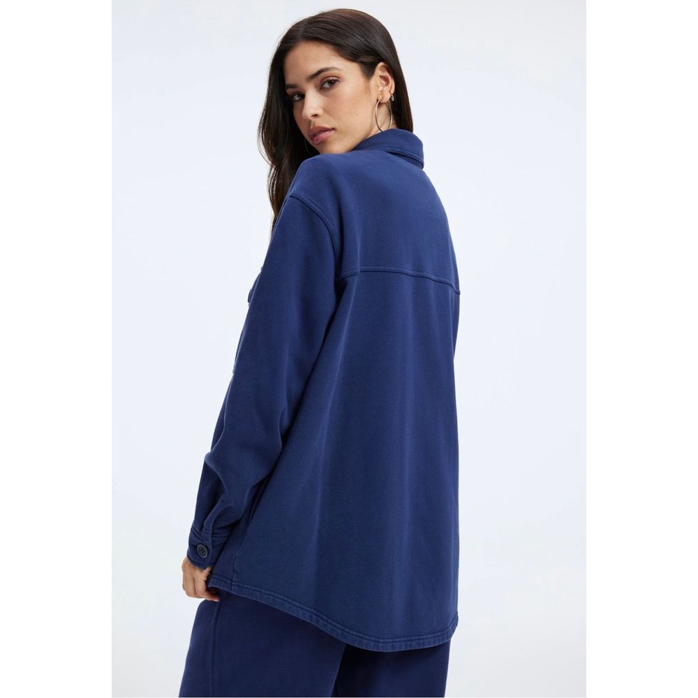 Good American Fleece Jacket in Blue Rinse Size 00/0 - Picture 4 of 14